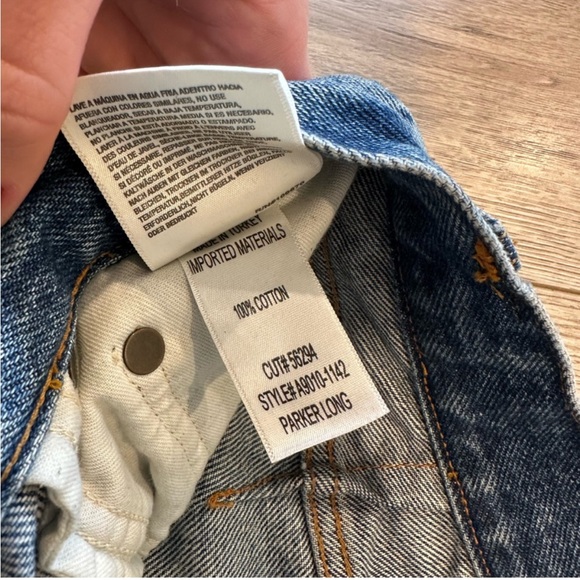 Agolde Parker Long Cutoff Denim Shorts - Picture 7 of 8